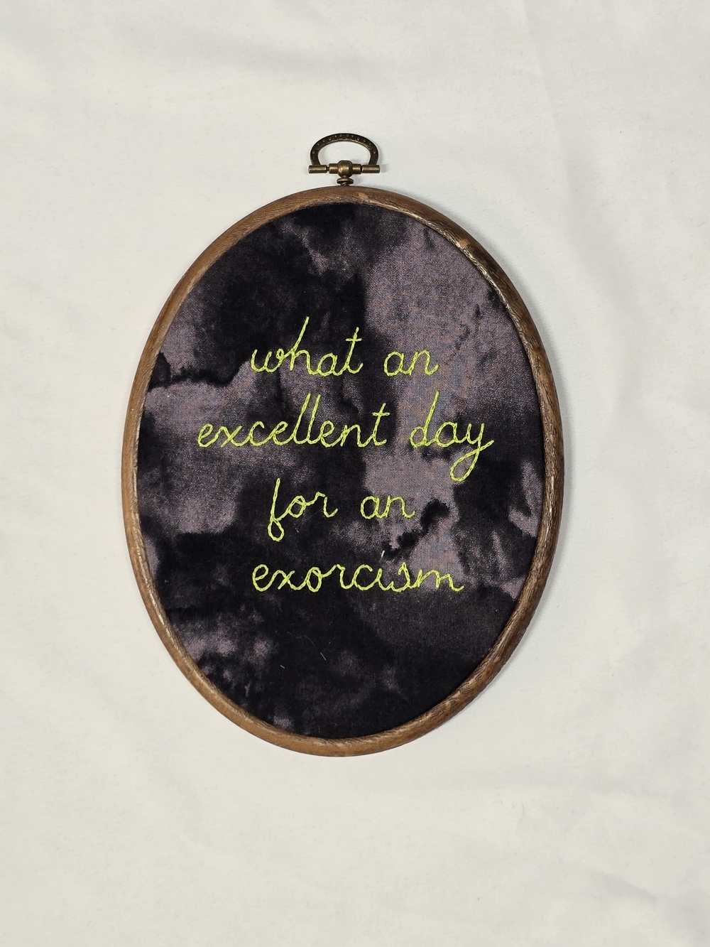 The Exorcist Hand Embroidered Hoop Art Spooky Gothic Wall Decor